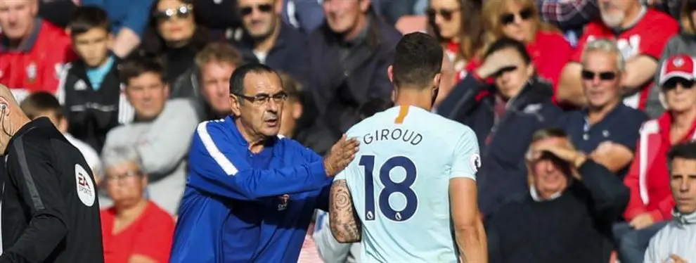 La decisión de Sarri que molestó a Giroud