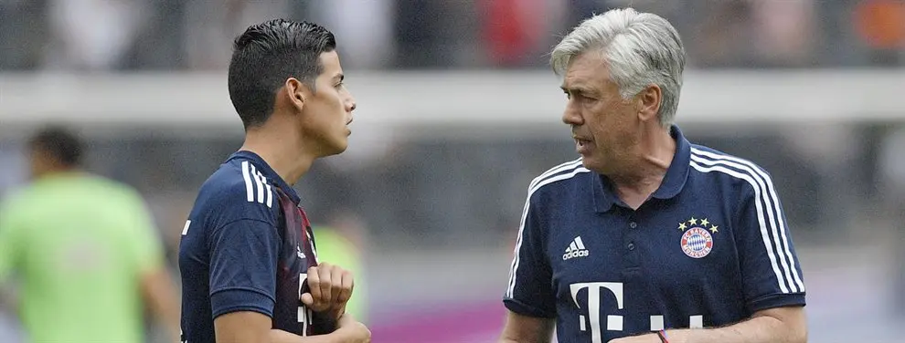 La promesa de Ancelotti a James Rodríguez que lo saca del Real Madrid