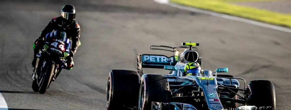 Hamilton sufre un accidente por culpa de Valentino Rossi