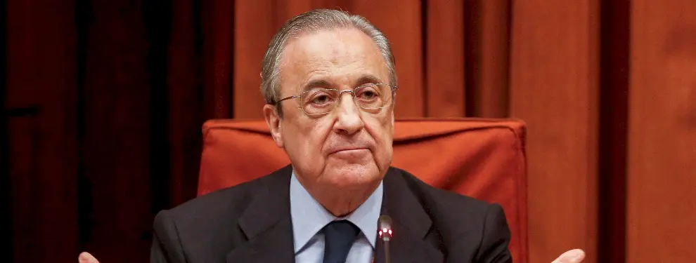 Florentino Pérez cierra una llegada en el Rayo Vallecano-Barça