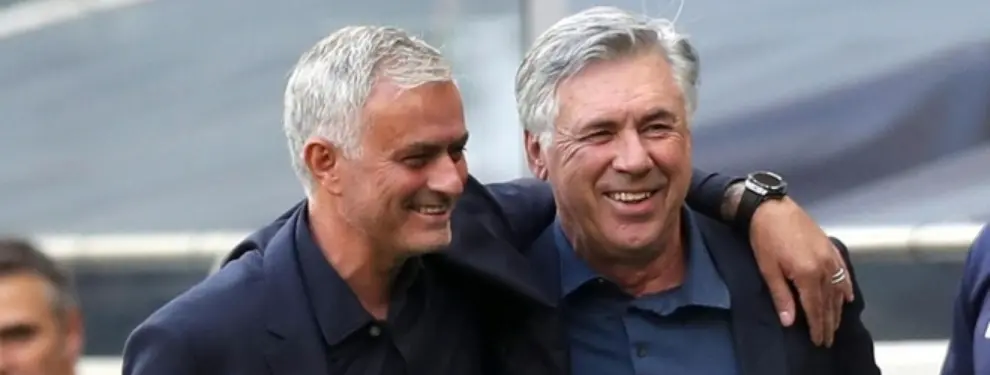 José Mourinho le tiende la mano a un descarte de Carlo Ancelotti