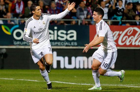 Cristiano Ronaldo se la juega a Giroud y este a Isco y James Rodríguez