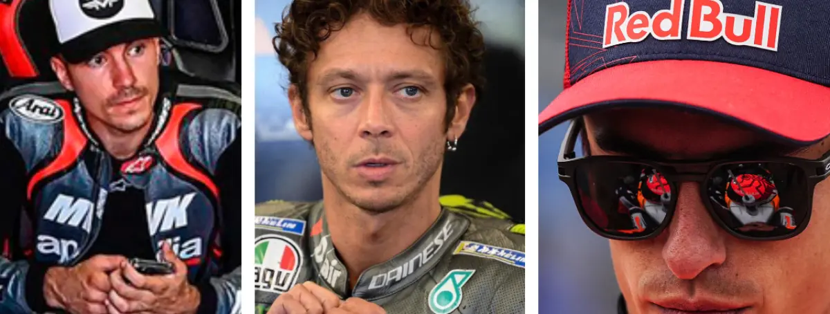Valentino Rossi, Marc Márquez y Maverick Viñales disparan a discreción