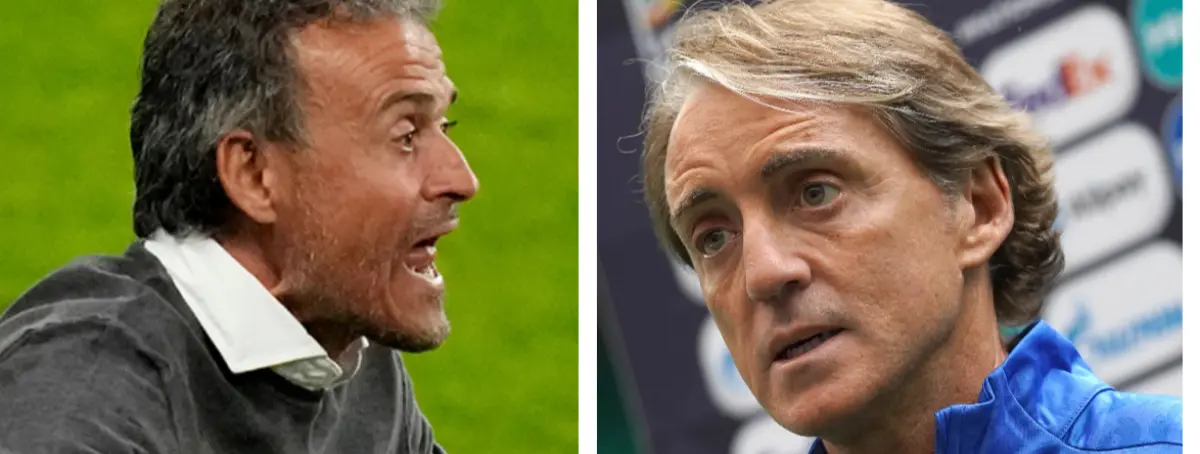 Mancini y Luis Enrique se retan: tridente 'azzurro' vs trío de La Roja