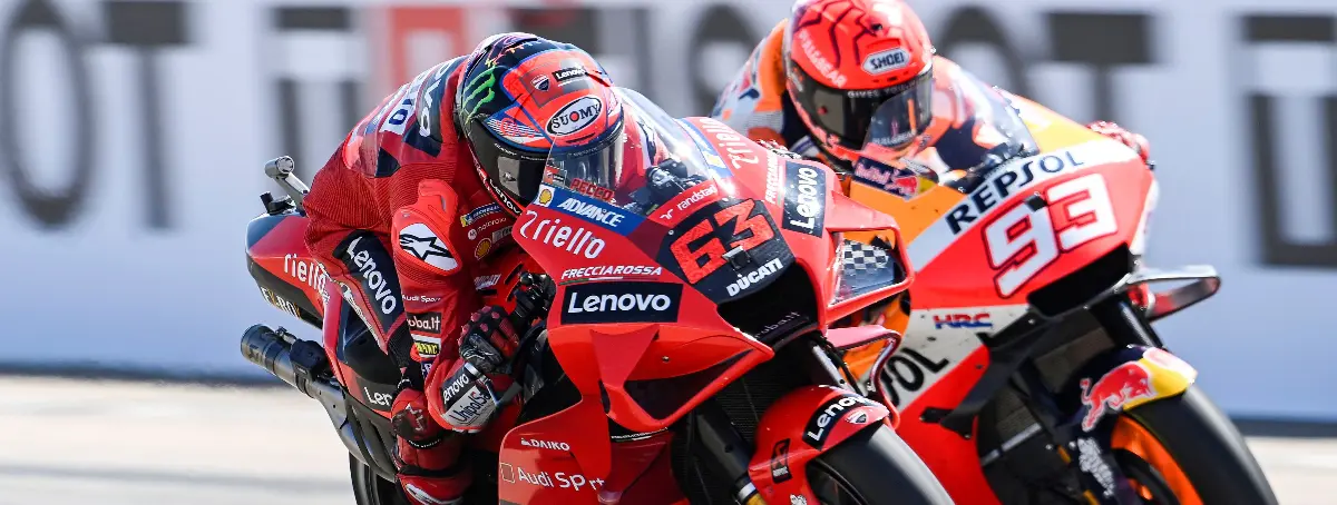Bagnaia y Ducati arrancan con mal pie: paso al frente de Marc Márquez