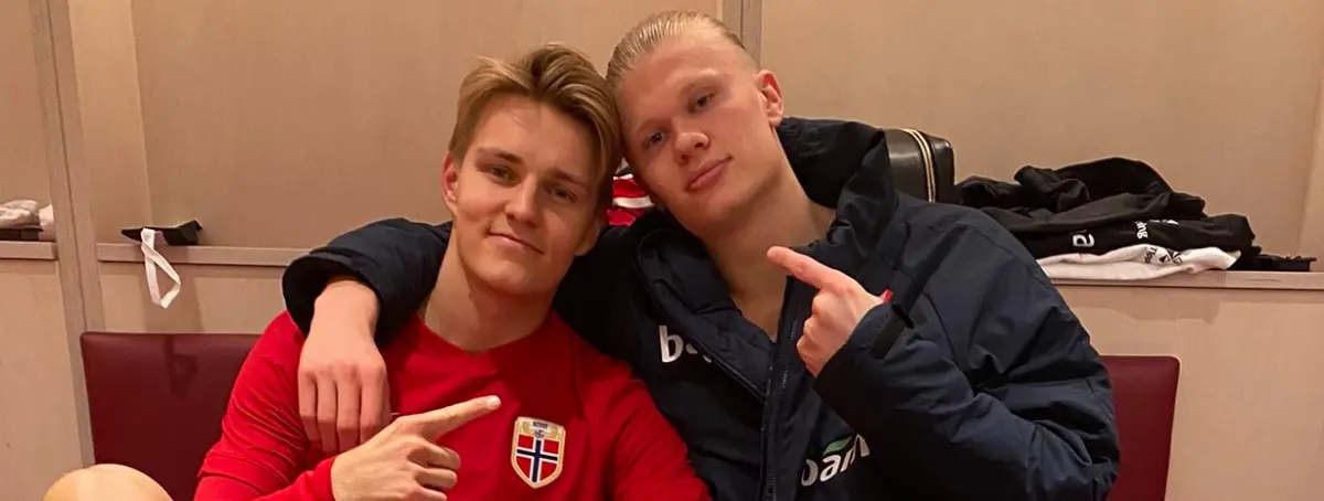 Haaland y Odegaard, futuro y pasado del Madrid, maravillan con Noruega