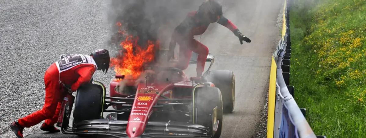 Su Ferrari se quemó y hubo culpables: Leclerc y Verstappen favorecidos