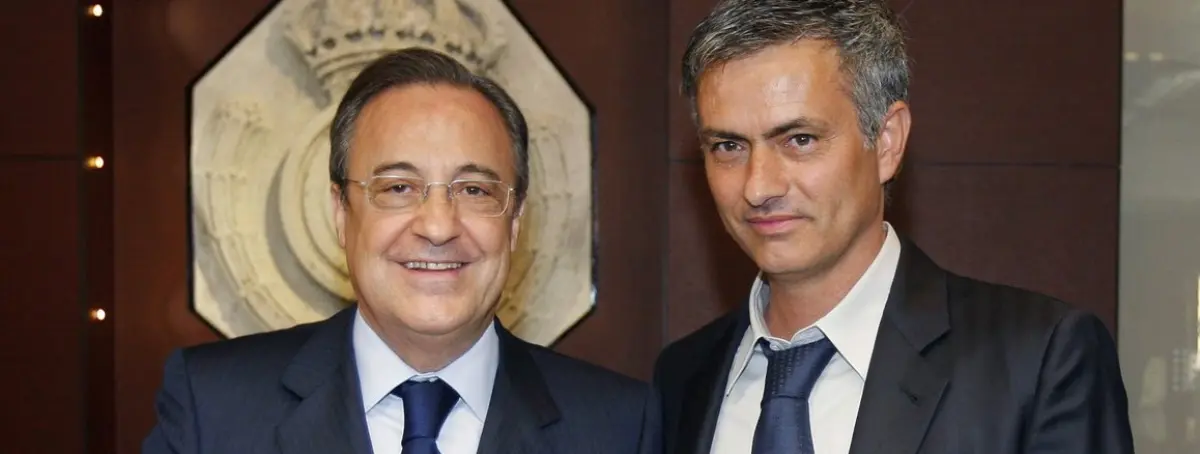 Florentino, retratado desde 2010 con Ancelotti y Zidane, y aparece Mou