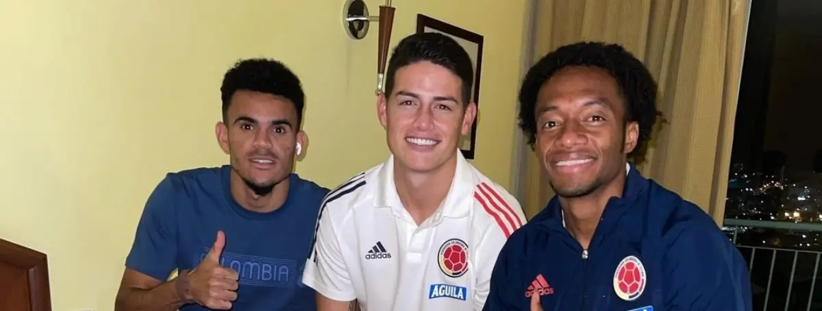 Luis Díaz y James Rodríguez aplauden la decisión de José Mourinho por el Romelu Lukaku de Colombia