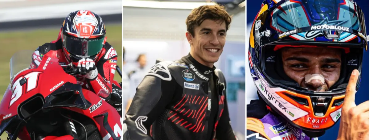 8 días antes, Marc Márquez, por delante de VR46, vuela con la Desmosedici GP23 con palo a Ducati