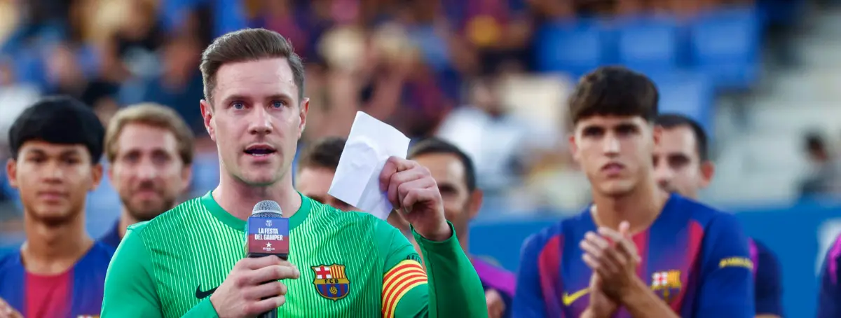 Ter Stegen se ha quedado solo en el vestuario, ni Frenkie de Jong está a su lado