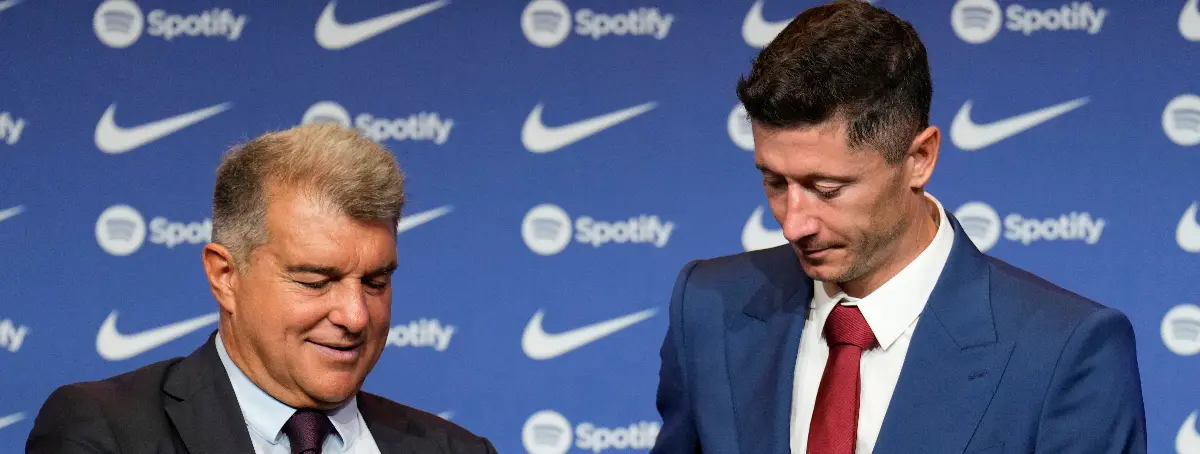 Joan Laporta ha dejado caer que no fichará un delantero como recambio de Lewandowski